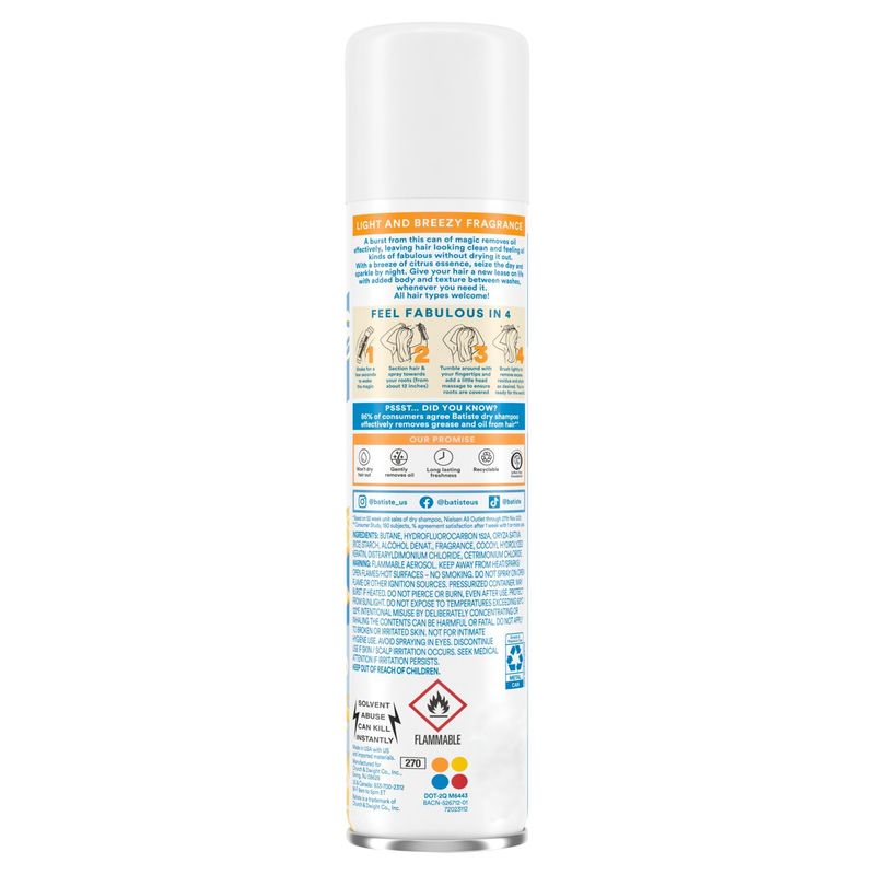 Batiste Fresh Breezy Citrus Dry Shampoo, 3.81 oz