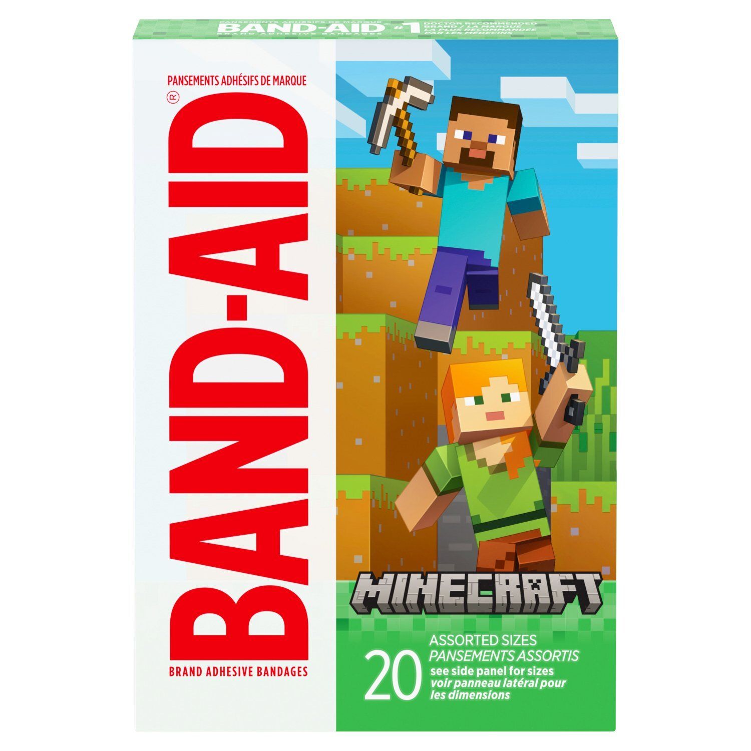 Band-Aid Minecraft Adhesive Bandages, 20 count