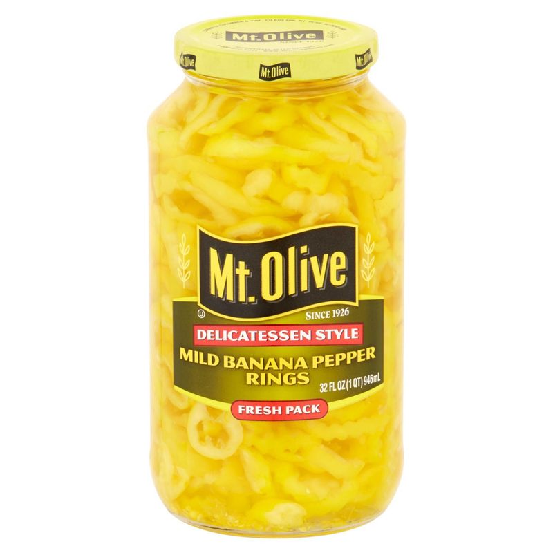 Mt. Olive Delicatessen Style Mild Banana Pepper Rings, 32 fl oz