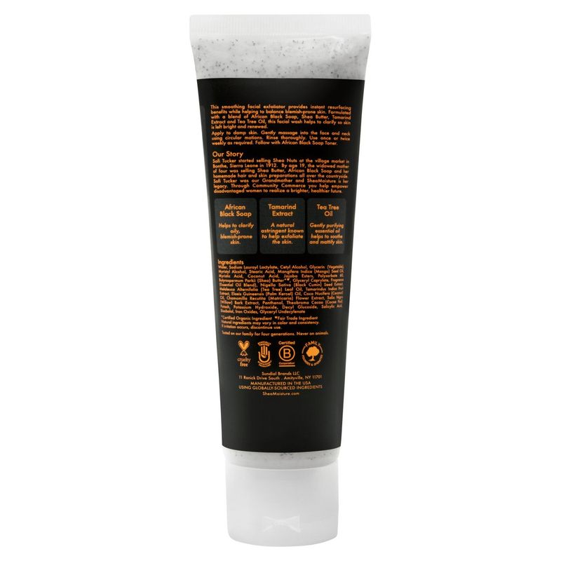 Shea Moisture African Black Soap Clarifying Facial Wash &amp; Scrub, 4 oz