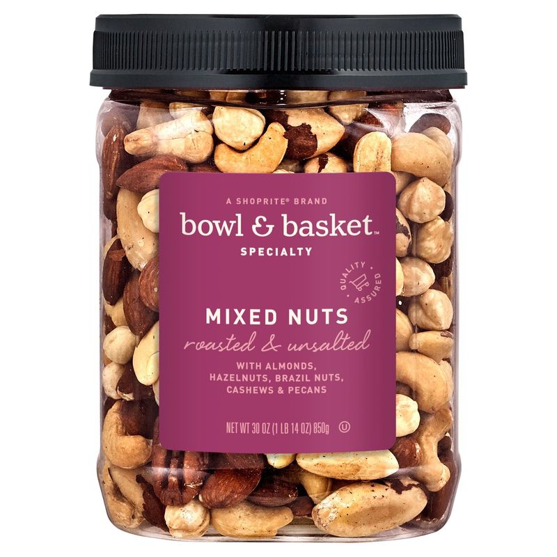 Bowl &amp; Basket Specialty Roasted &amp; Unsalted Mixed Nuts, 30 oz