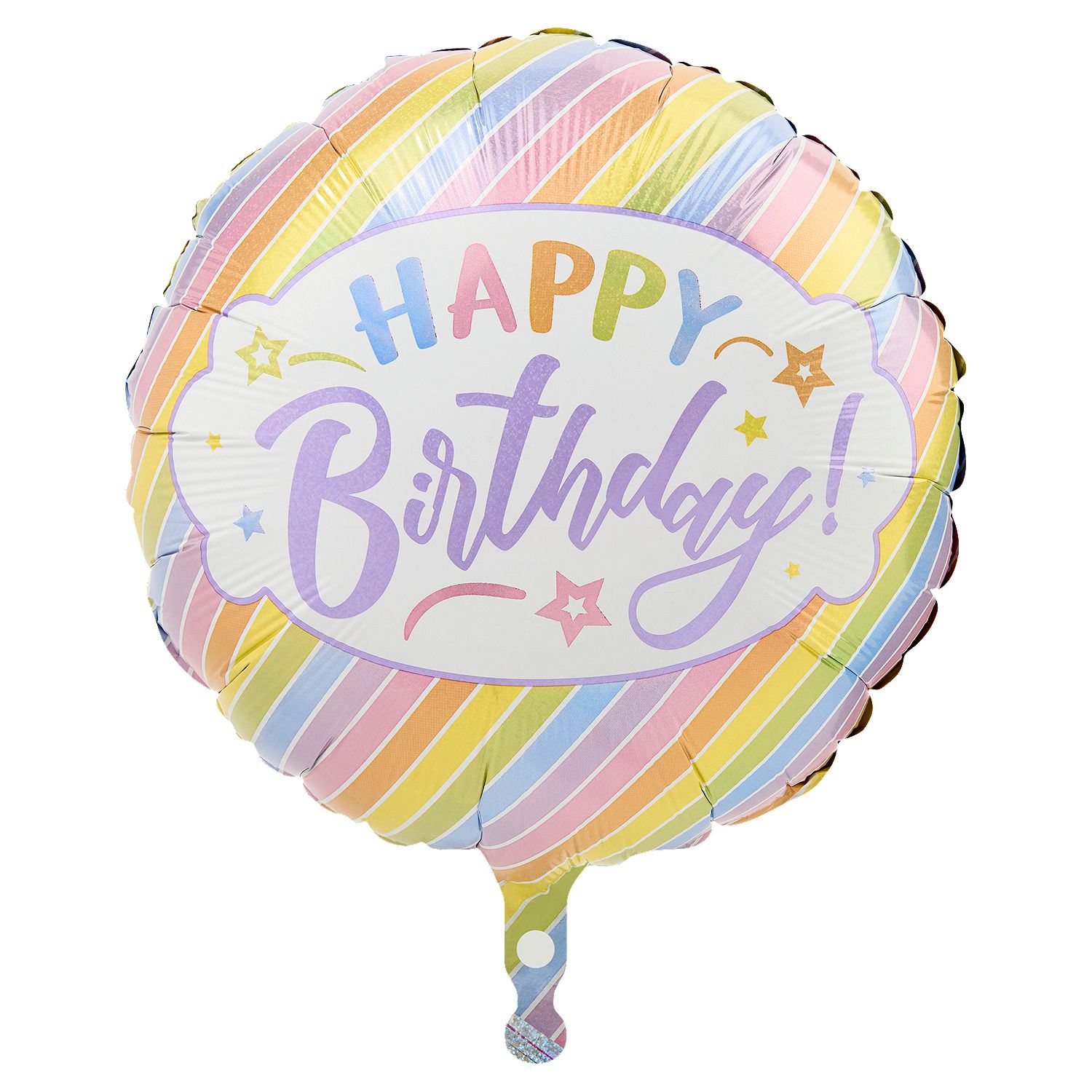 Pastel Happy Birthday! Glitter Holographic Balloon, 18 in, 1 count