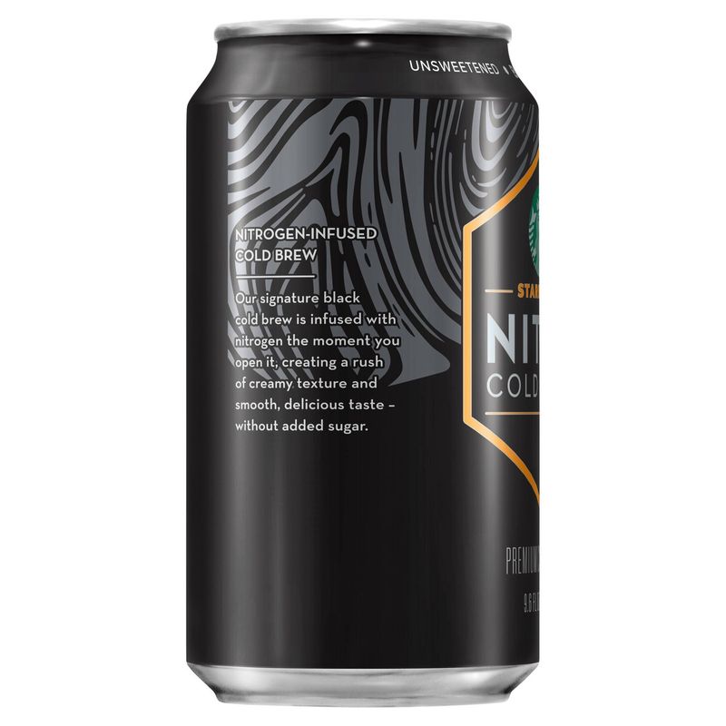 Starbucks Nitro Cold Brew Unsweetened Black Premium Coffee Drink, 9.6 fl oz