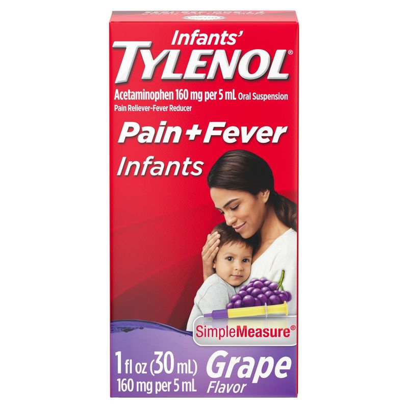 Tylenol Infants' Grape Flavor Pain + Fever Liquid, 1 fl oz