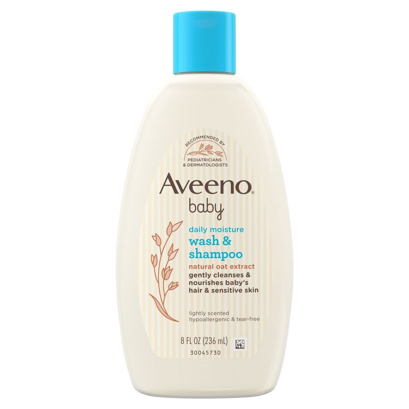 Aveeno Baby Daily Moisture Wash &amp; Shampoo, 8 fl oz