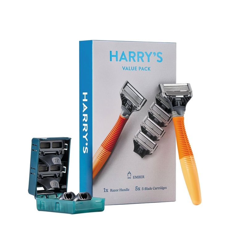 Harry's Ember Razor Handle and 5-Blade Cartridges Value Pack