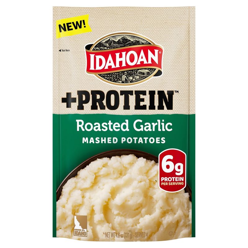 Idahoan +Protein Roasted Garlic Mashed Potatoes, 4.6 oz