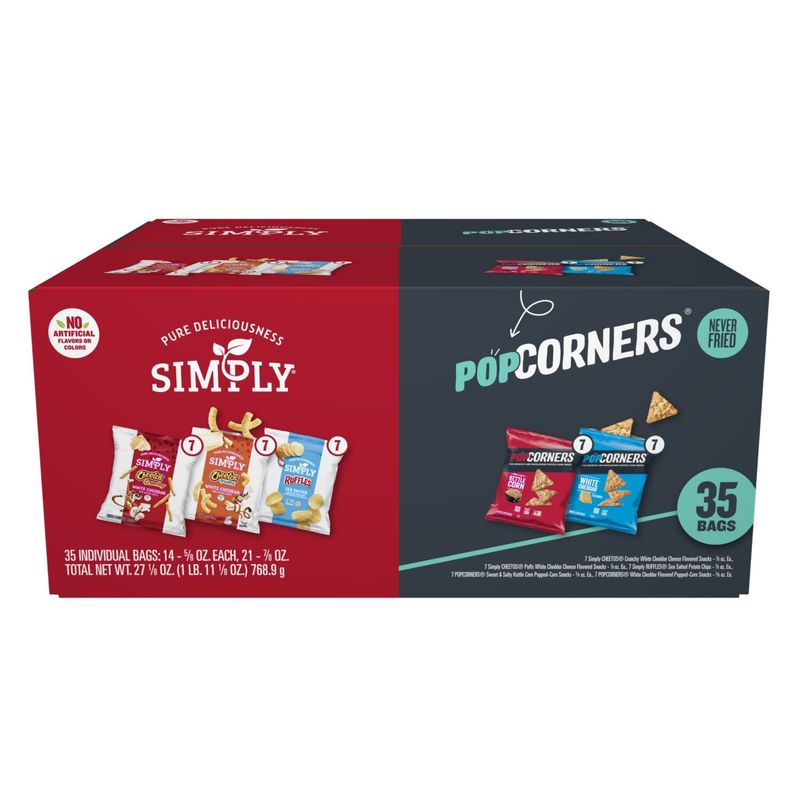 Frito Lay Snacks Puffed &amp; Popped Mixed Variety Pack 27 1/8 Oz, 35 Count