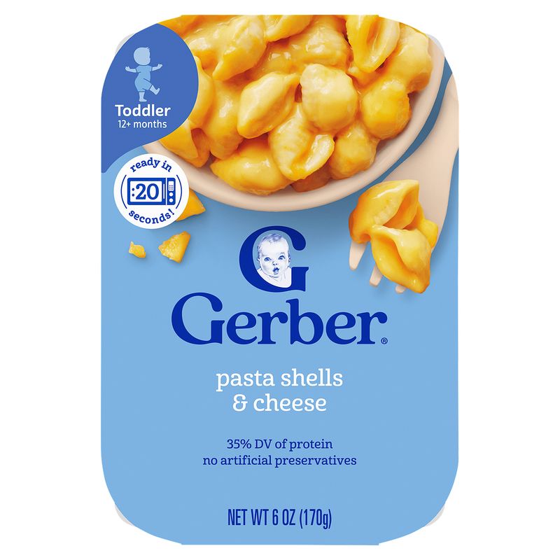 Gerber Pasta Shells &amp; Cheese, Toddler, 12+ Months, 6 oz