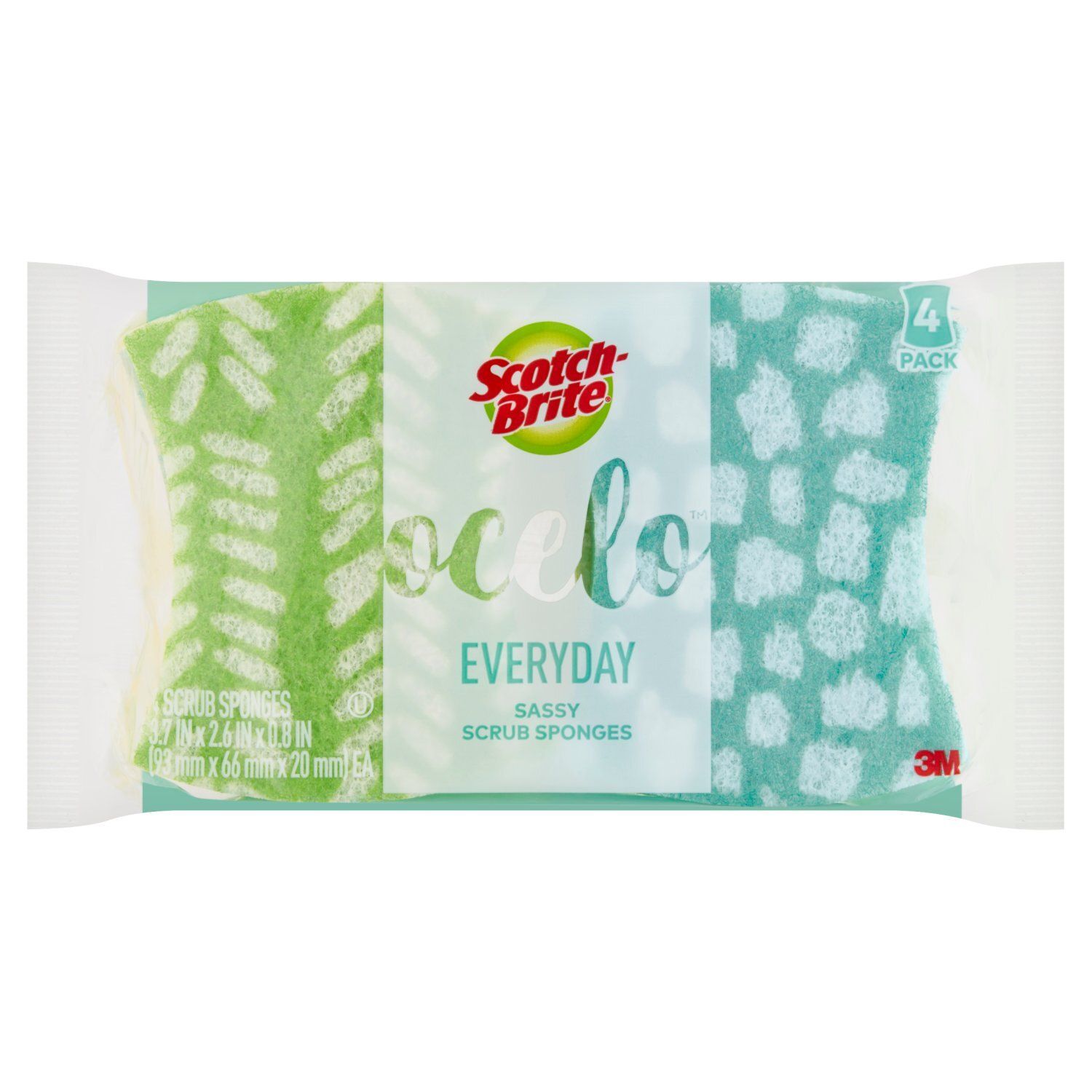 Scotch-Brite® ocelo™ No Scratch Scrub Sponges, 4/Pack