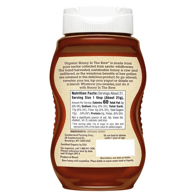 Honey In The Raw Organic Raw Unfiltered Honey, 16 oz