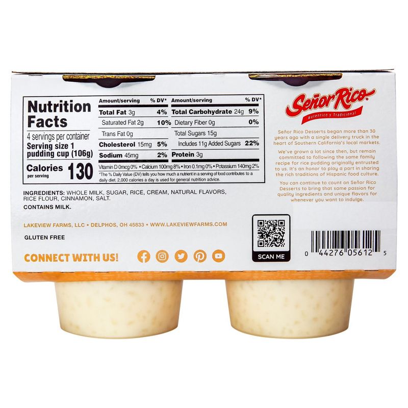 Señor Rico Rice Pudding, 3.75 oz, 4 count