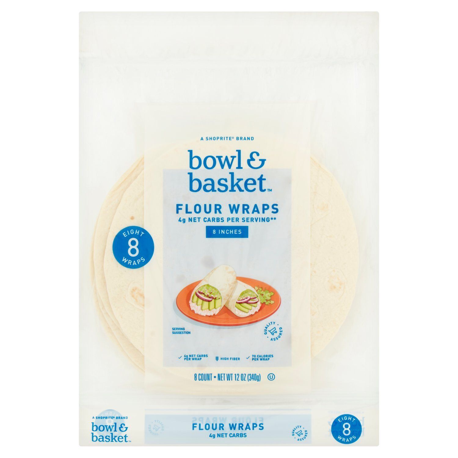 Bowl &amp; Basket Flour Wraps, 8 inches, 8 count, 12 oz