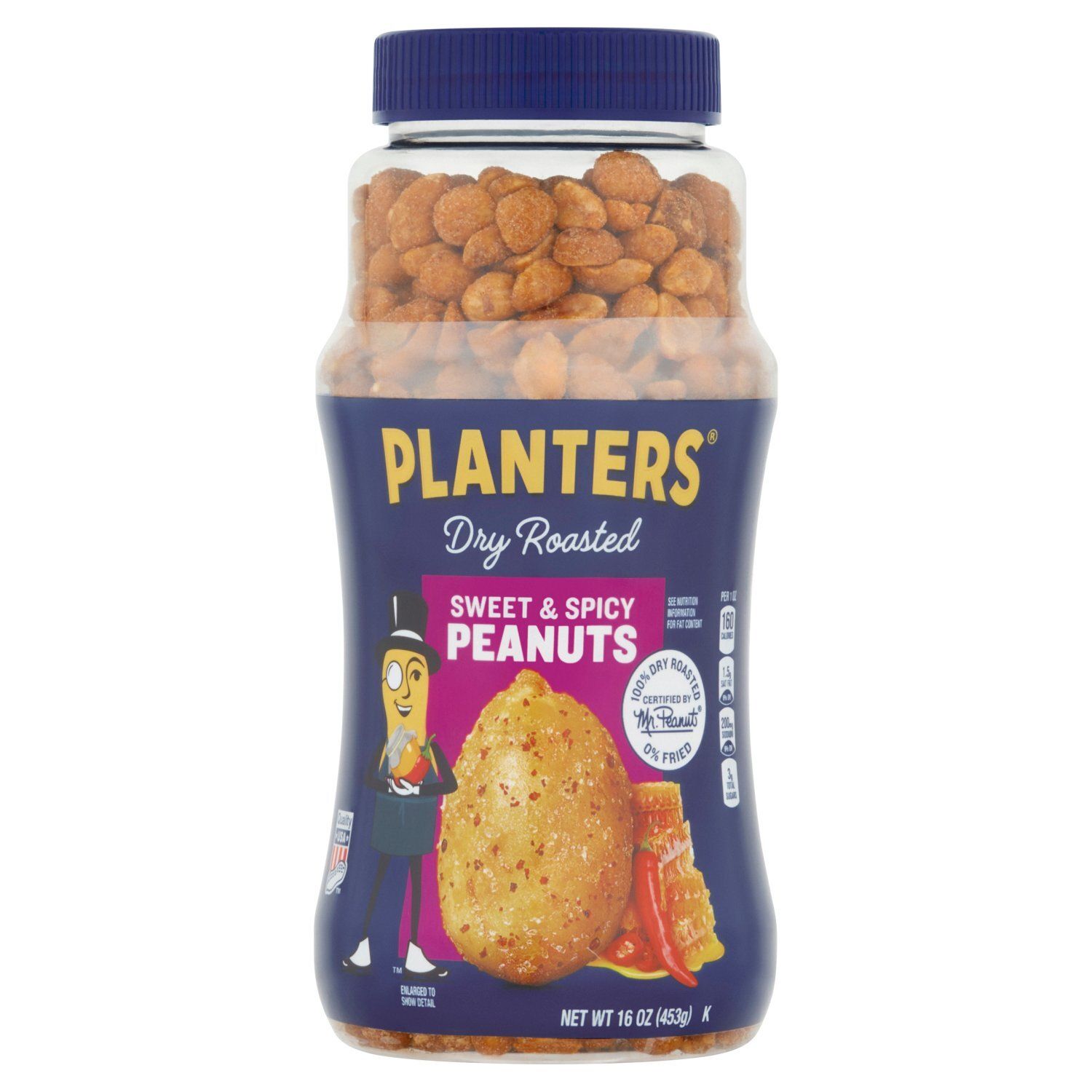 Planters Dry Roasted Sweet &amp; Spicy Peanuts, 16 oz