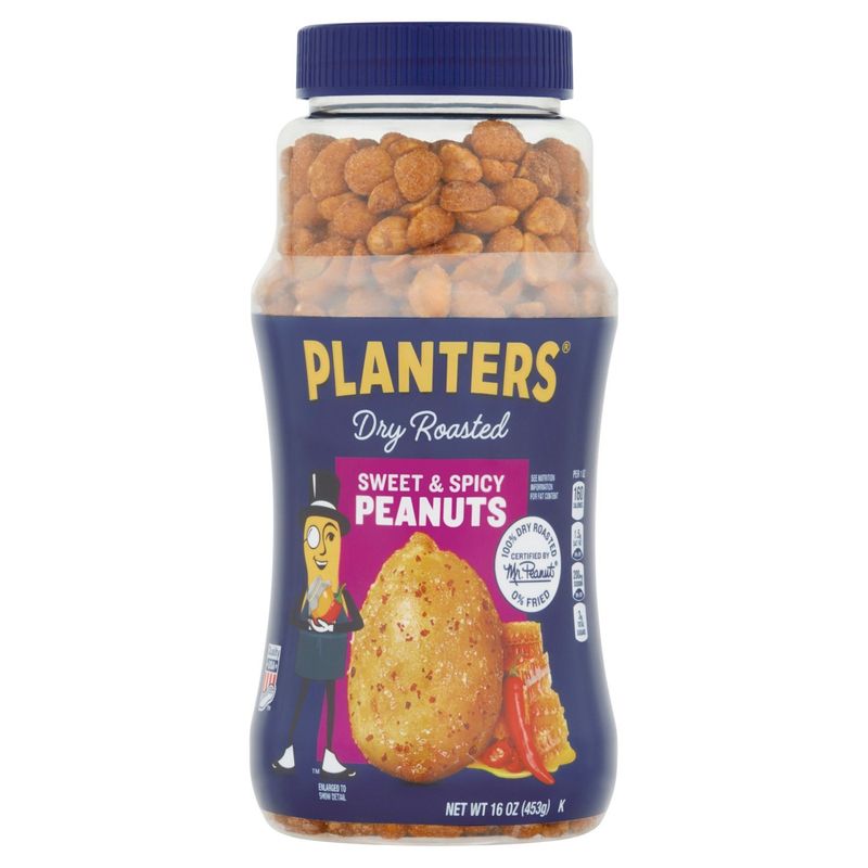 Planters Dry Roasted Sweet &amp; Spicy Peanuts, 16 oz