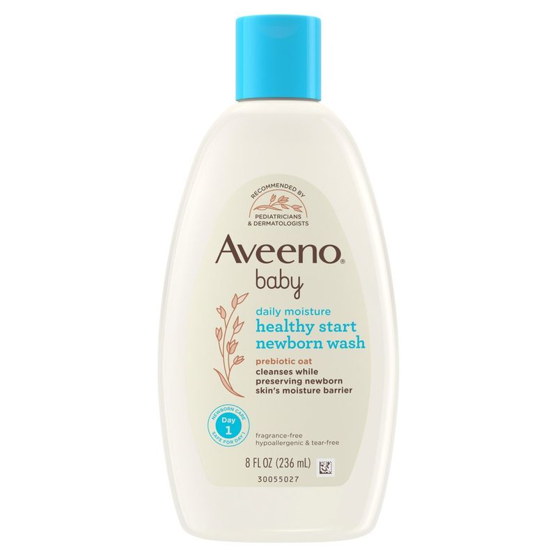 Aveeno Baby Daily Moisture Healthy Start Newborn Wash, 8 fl oz