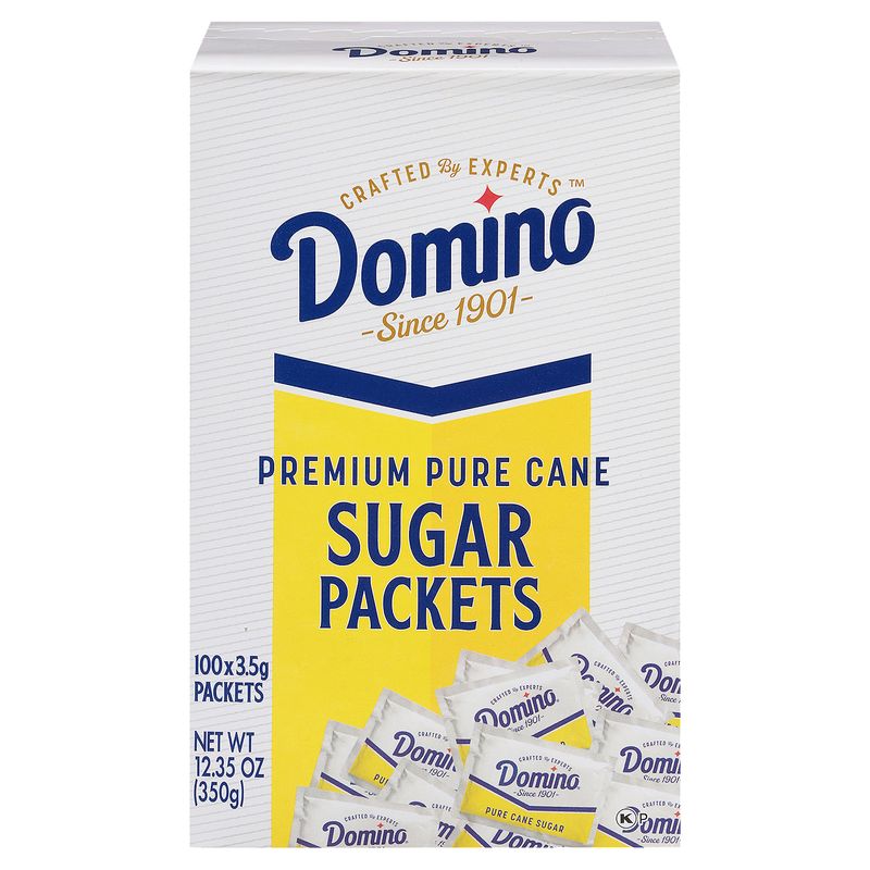 Domino Premium Pure Cane Sugar Packets, 100 count, 12.35 oz