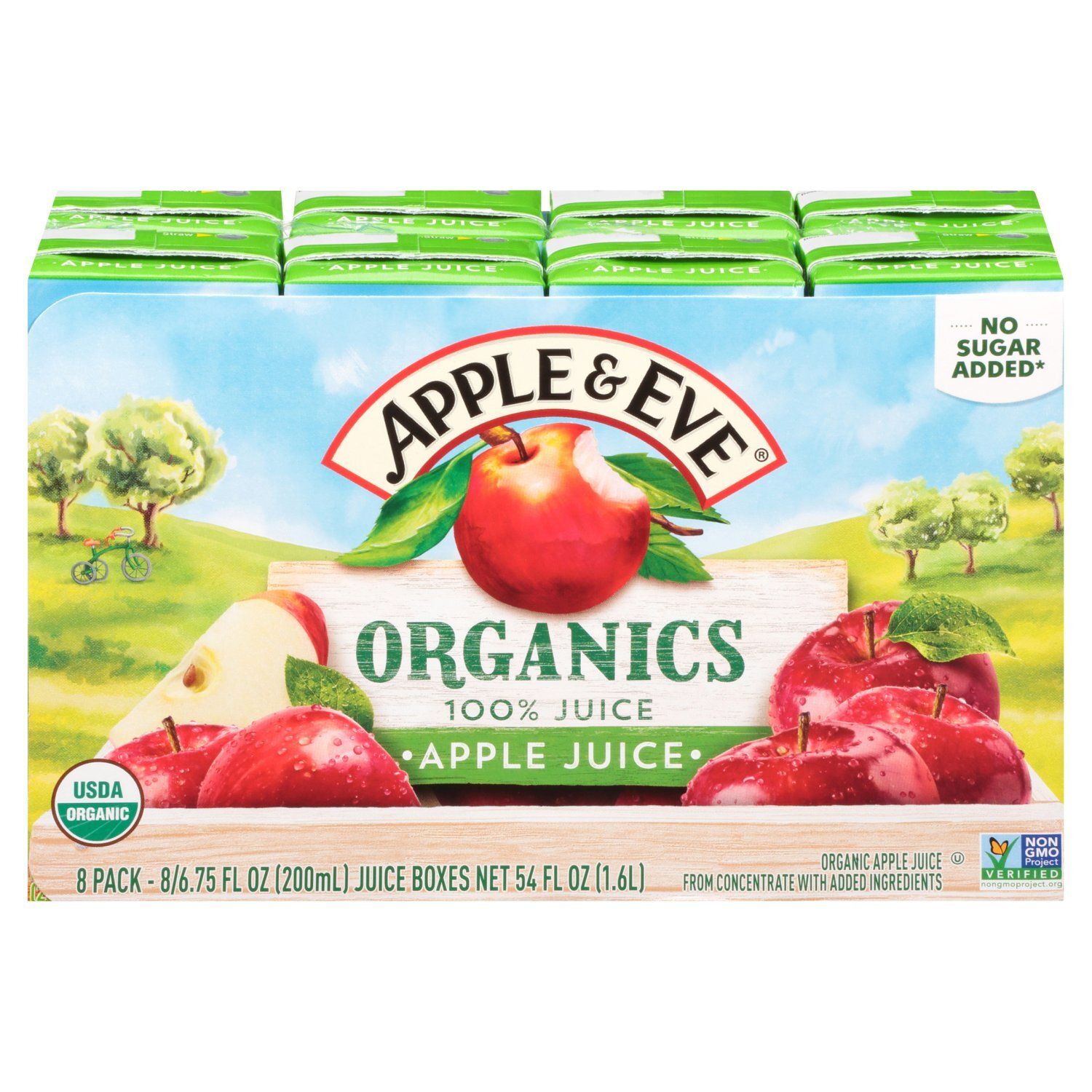 Apple &amp; Eve Organics Apple 100% Juice, 6.75 fl oz, 8 count
