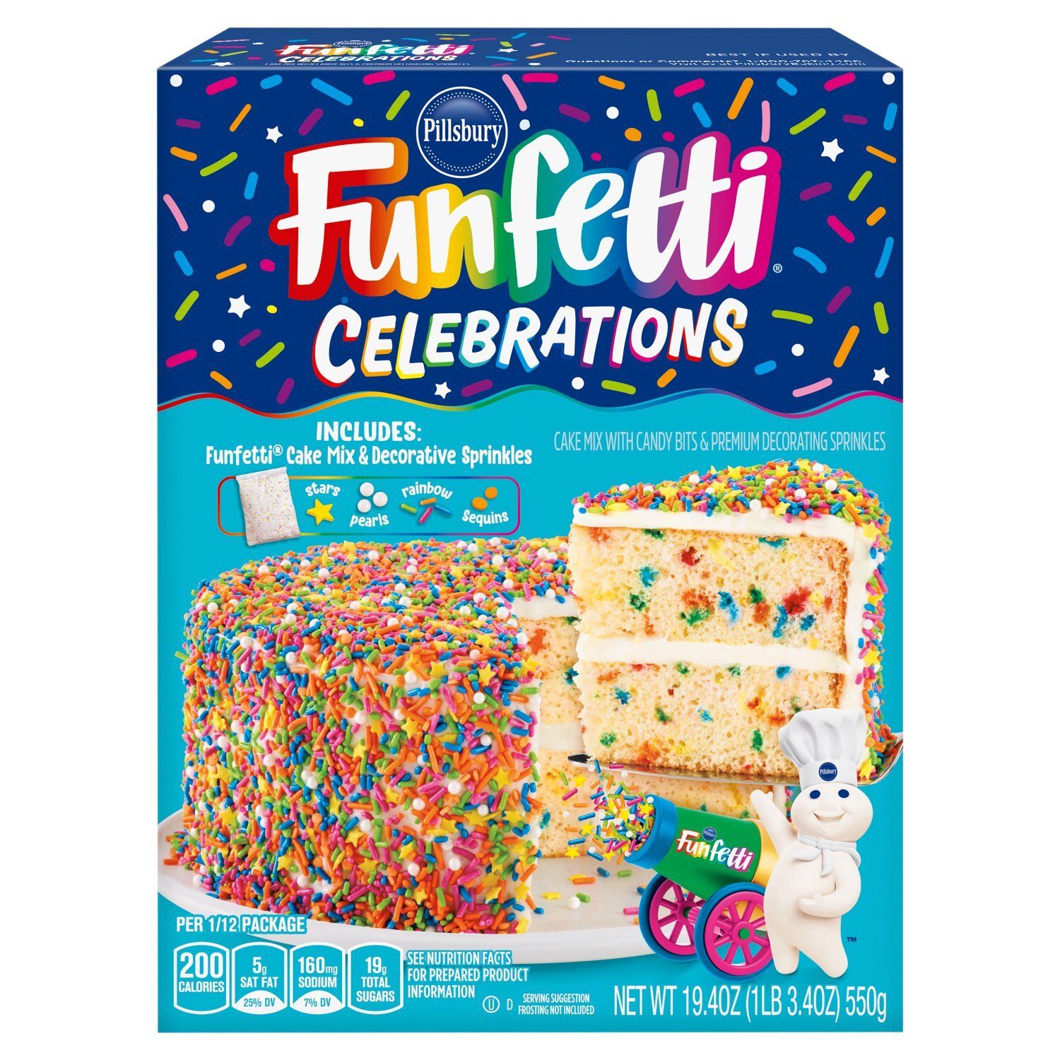 Pillsbury Funfetti Celebrations Cake Mix, 19.4 oz