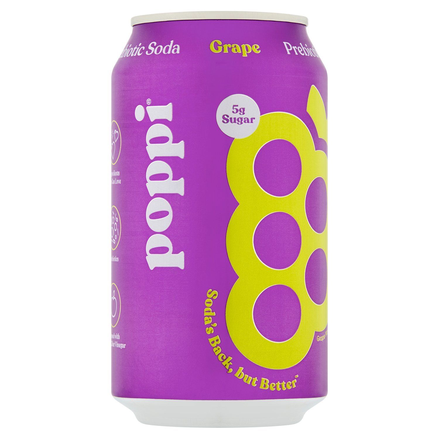 Poppi Grape Prebiotic Soda, 12 fl oz