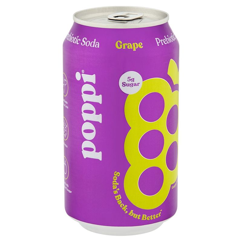 Poppi Grape Prebiotic Soda, 12 fl oz
