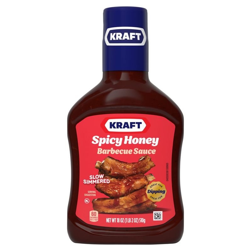 Kraft Slow Simmered Spicy Honey Barbecue Sauce, 18 oz