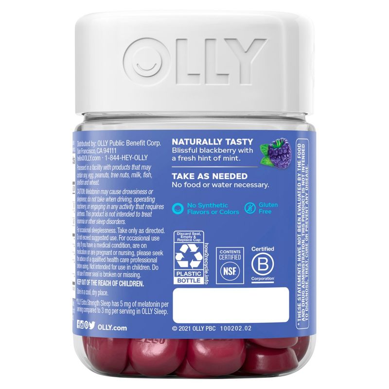 Olly Sleep Extra Strength Blackberry Zen Dietary Supplement, 50 count