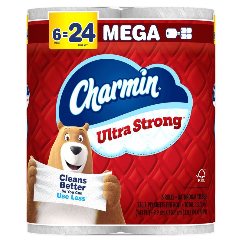 Charmin Ultra Strong Toilet Paper, 6 Mega Rolls