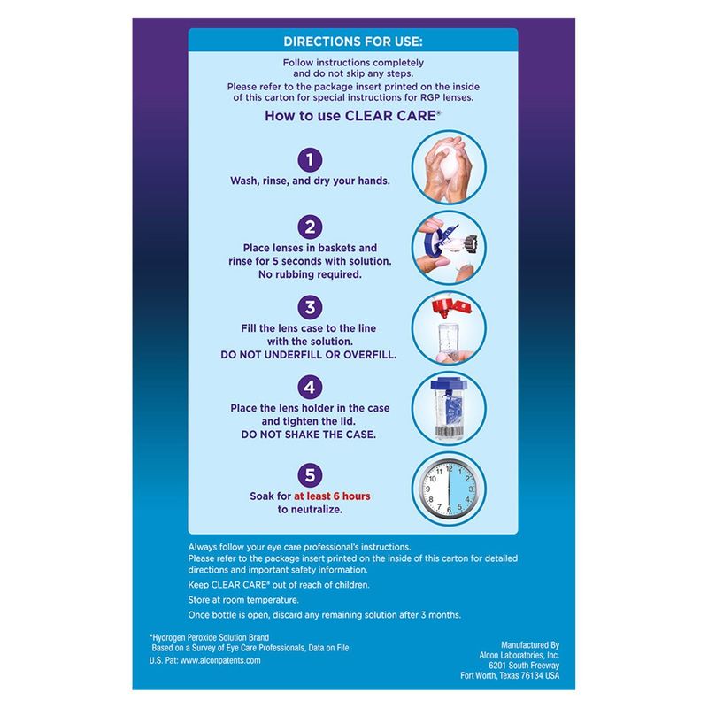 Clear Care Triple Action Cleaning &amp; Disinfectant Solution Twin Pack, 12 fl oz, 2 count