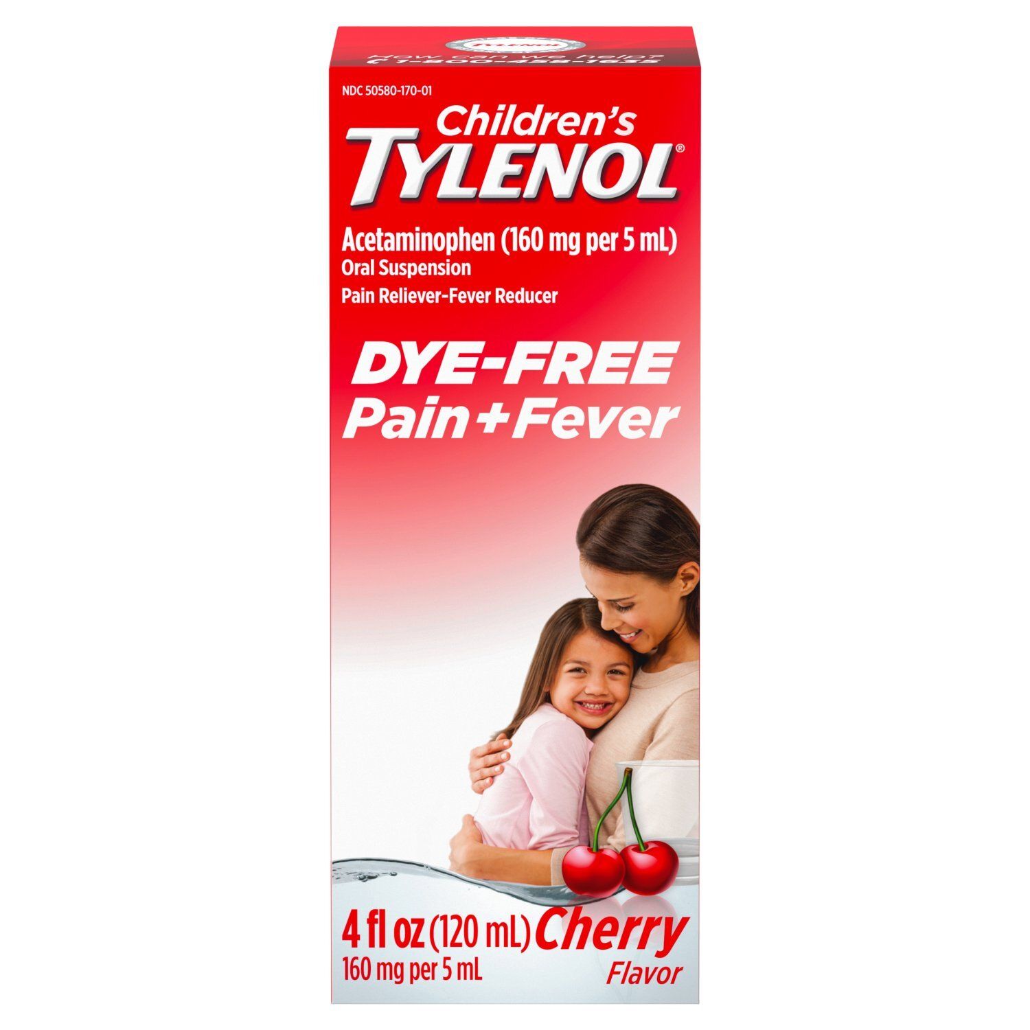 Children's Tylenol  Cherry Flavor Oral Suspension, Ages 2-11 Years, 4 fl oz