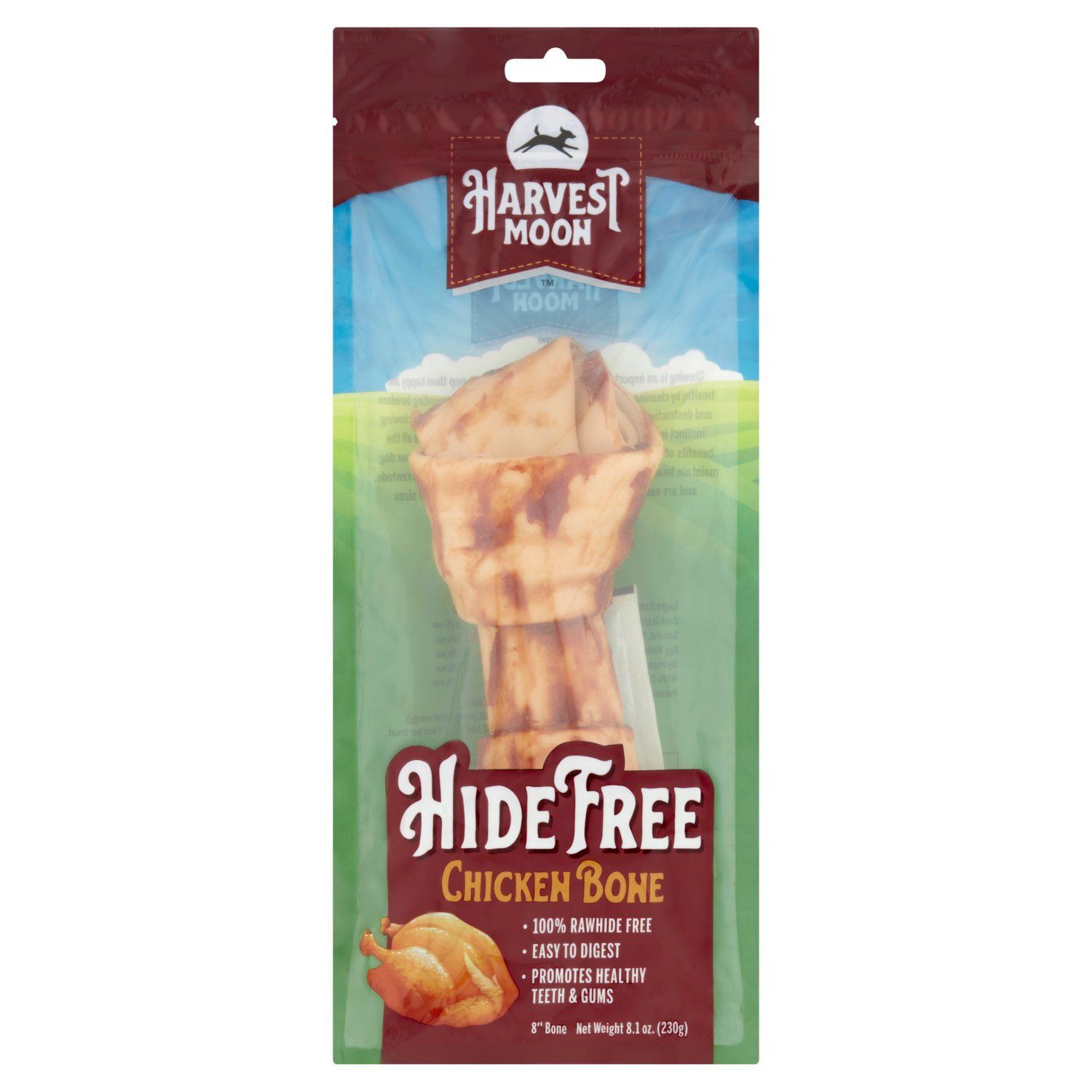 Harvest Moon 8" Hide Free Chicken Bone Dog Chews, 8.1 oz