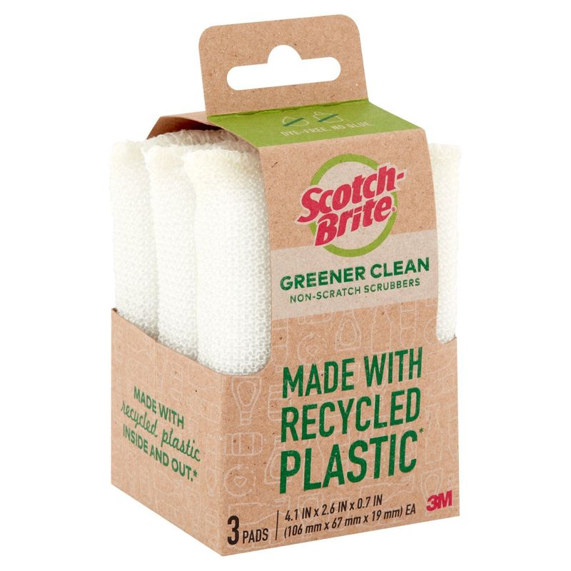 Scotch-Brite Greener Clean Non-Scratch Scrubbers, 3 count