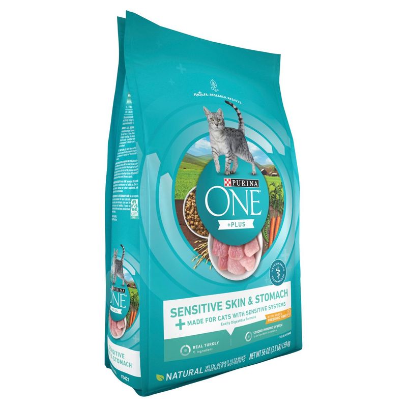 Purina ONE Plus Sensitive Skin &amp; Stomach Cat Food, 3.5 lb