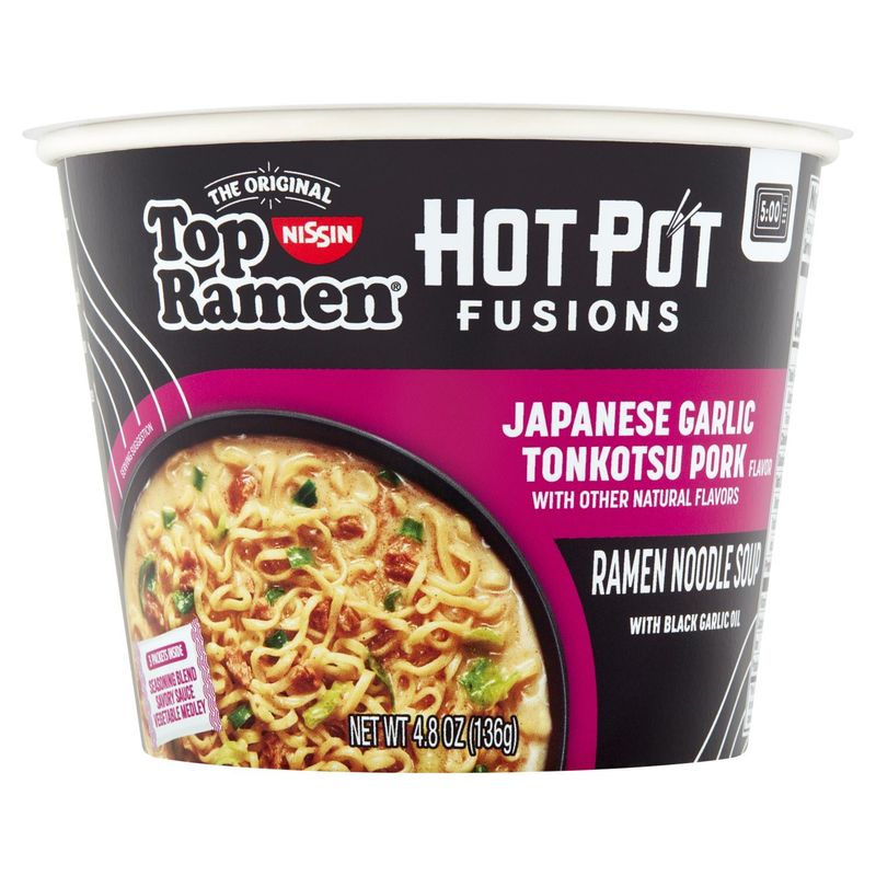 Nissin Top Ramen The Original Japanese Garlic Tonkotsu Pork Flavor Ramen Noodle Soup, 4.8 oz