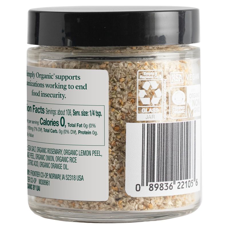 Simply Organic Citrus Rosemary Finishing Salt, 2.58 oz