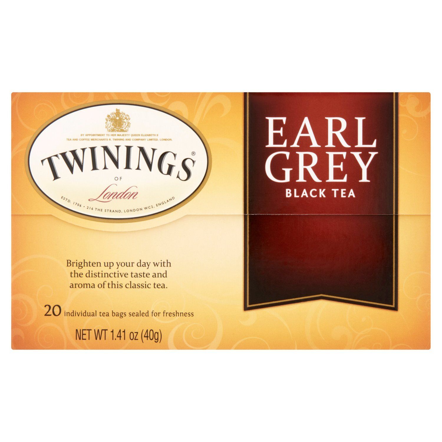 Twinings Earl Grey Flavoured Black Tea Bags, 20 count, 1.41 oz