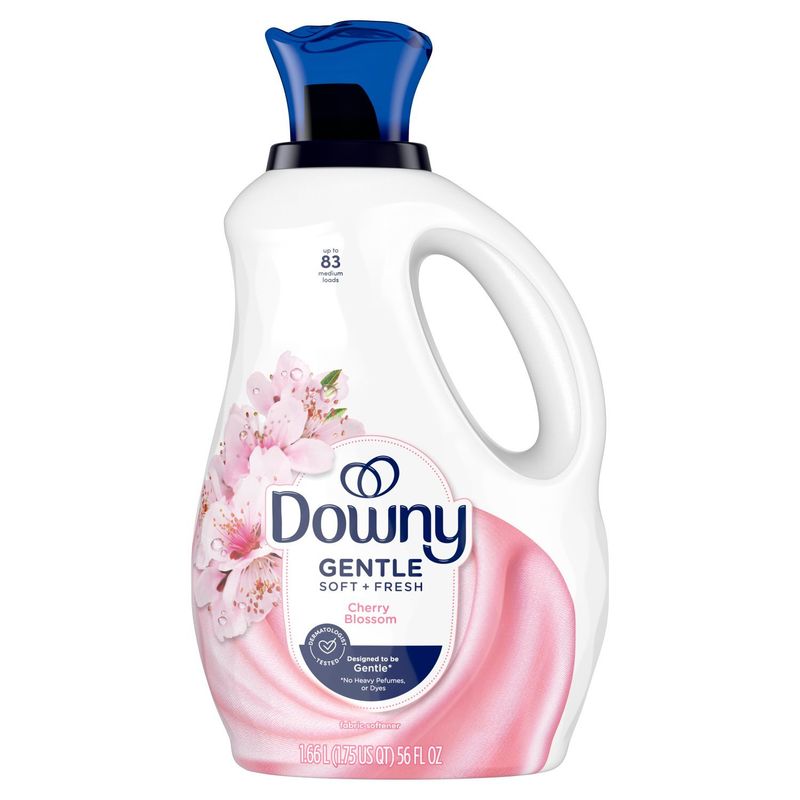 Downy Gentle Soft + Fresh Fabric Softener Liquid, Cherry Blossom Scent, 56 FL OZ, 83 loads, Liquid