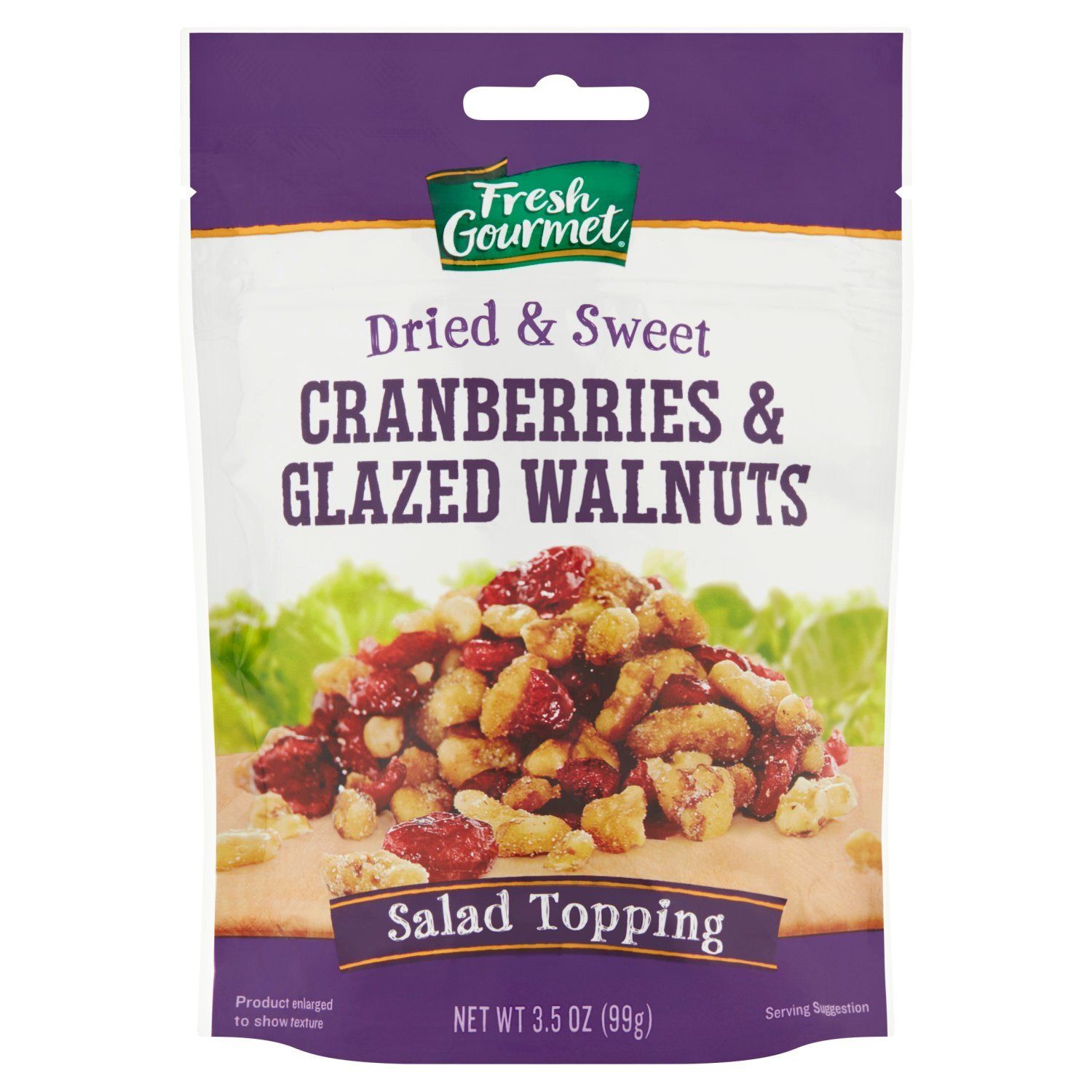 Fresh Gourmet Dried &amp; Sweet Cranberries &amp; Glazed Walnuts Salad Topping, 3.5 oz