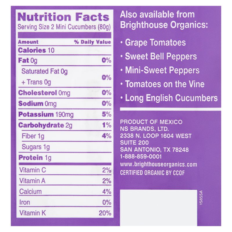 Brighthouse Organics Mini Cucumbers, 1 lb bag
