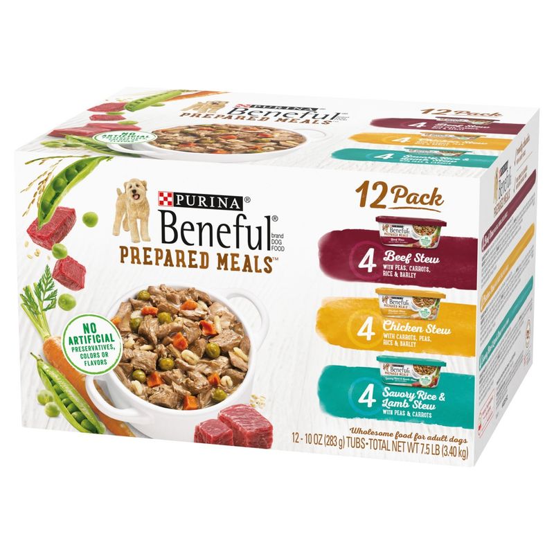 Purina Beneful Prepared Meals Dog Food, 10 oz, 12 count