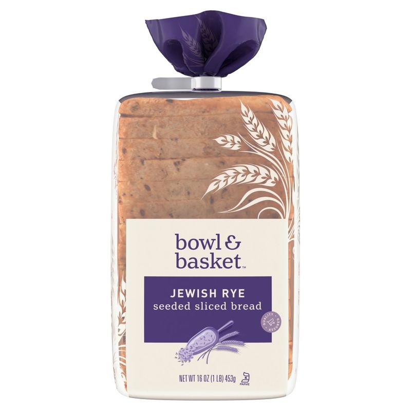 Bowl &amp; Basket Jewish Rye Seeded Sliced Bread, 16 oz