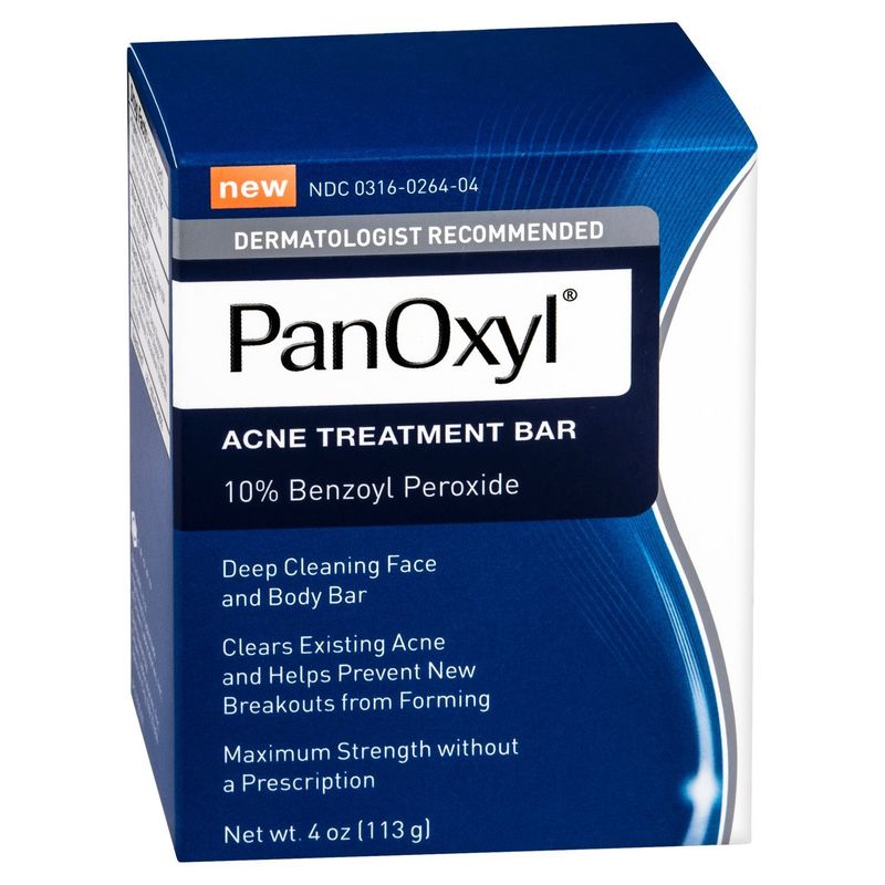 PanOxyl 10% Benzoyl Peroxide Acne Treatment Bar, 4 oz