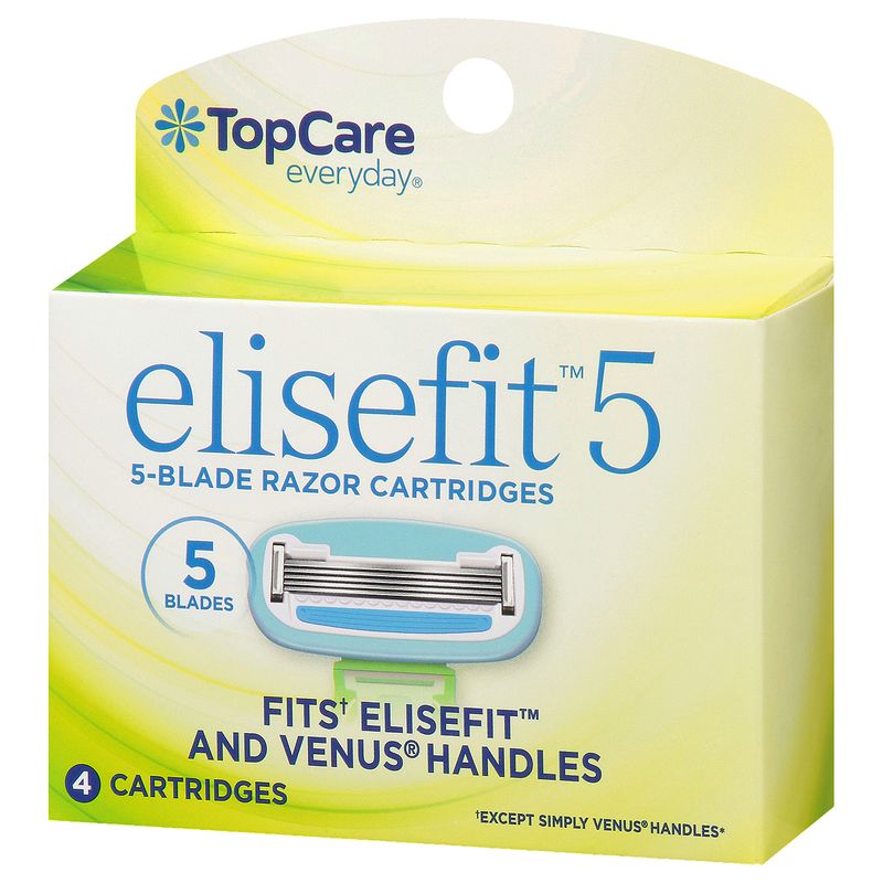 TopCare Elisefit 5 Blade Razor Cartridges, 4 each