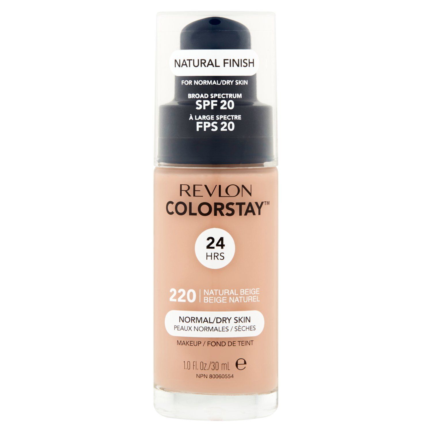Revlon ColorStay Matte Finish 220 Natural Beige Broad Spectrum Makeup, SPF 15, 1.0 fl oz