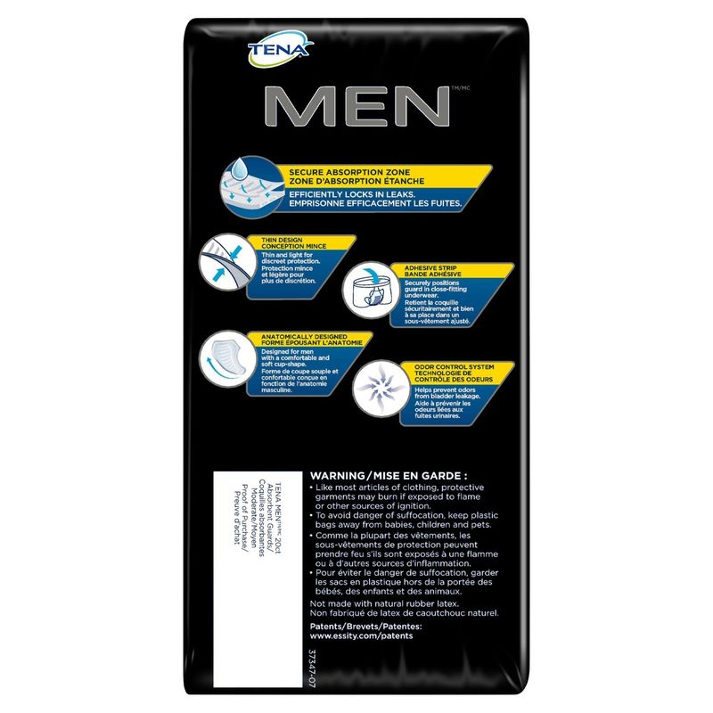 Tena Men Moderate Discreet and Secure Absorbent Guard, 20 count