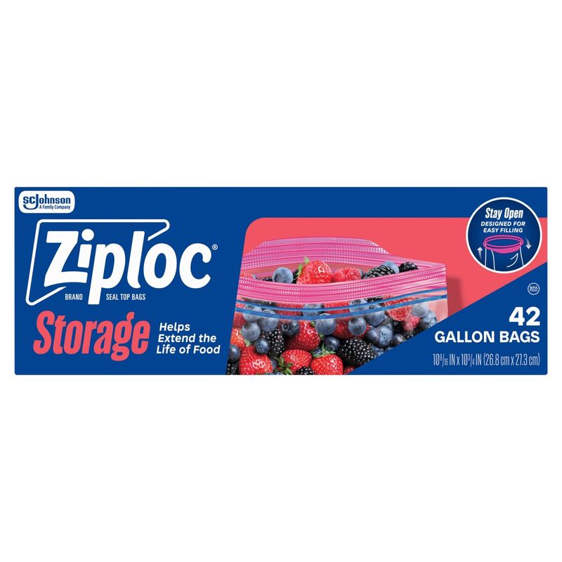 Ziploc Storage Gallon Seal Top Bags, 42 count