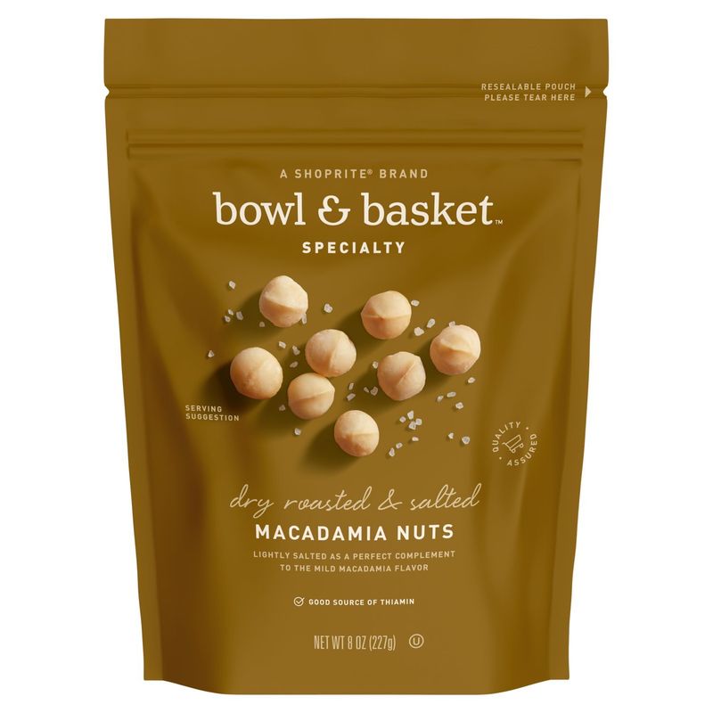 Bowl &amp; Basket Specialty Dry Roasted &amp; Salted Macadamia Nuts, 8 oz