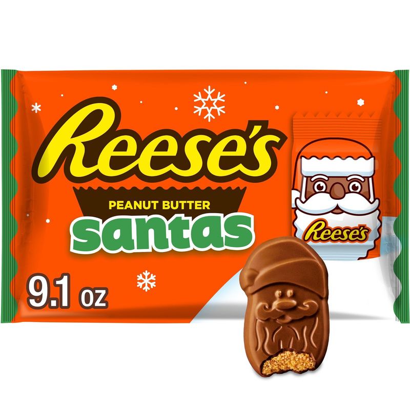 Reese's Milk Chocolate &amp; Peanut Butter Creme Santas, 9.1 oz