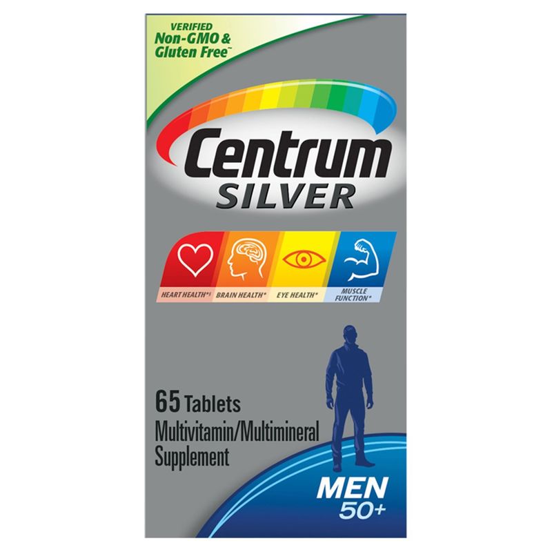 Centrum Silver Multivitamin for Men 50 Plus, Multivitamin/Multimineral Supplement - 65 Count