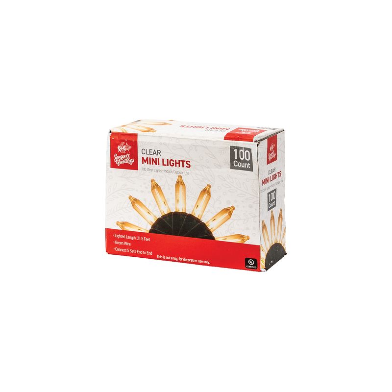 Season's Greetings 100 Ct. Mini Lights, Clear